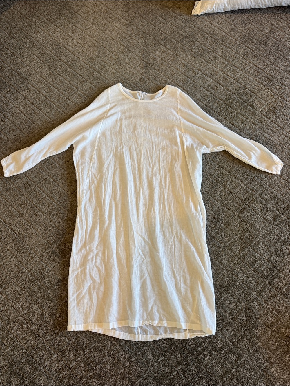 James Perse Women's White Long Sleeve Tunic Dress